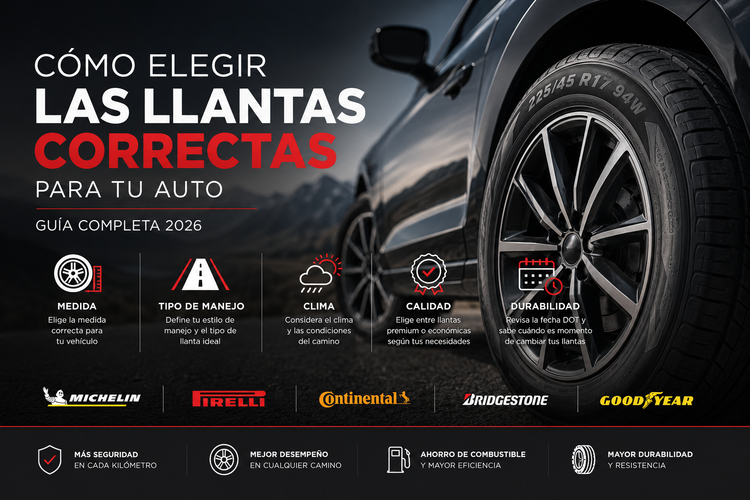Cómo Elegir las Llantas Correctas para tu Auto [Guía Completa 2026]